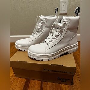 White Dr Martens cloth boots